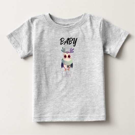 かわいいベビーフクロウGraphic Black T-Shirt – かわいい ベビーTシャツ (正面)