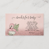 かわいいベビーフラミンゴバラ金ゴールドグリッター エンクロージャーカード (正面)