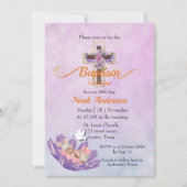 かわいいベビーフラワーバプテスマ招待状 招待状 (正面)