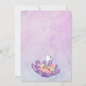 かわいいベビーフラワーバプテスマ招待状 招待状 (裏面)