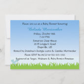 かわいいベビーブルースカイ男の赤ちゃんシャワー招待状 招待状 (裏面)