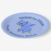 かわいいベビーブルードラゴン ペーパープレート (アングル)