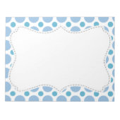 かわいいベビーブルー水玉模様 ノートパッド (正面)