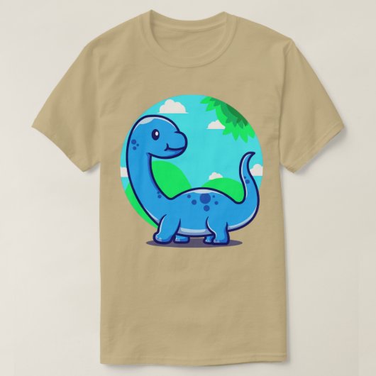 かわいいベビーブロントサウルス漫画 Tシャツ (デザイン正面)