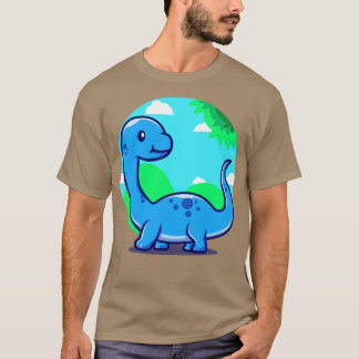 かわいいベビーブロントサウルス漫画 Tシャツ