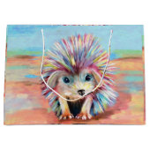 かわいいベビーヘッジホッグパステル ラージペーパーバッグ (正面)