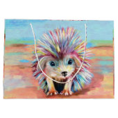 かわいいベビーヘッジホッグパステル ラージペーパーバッグ (裏面)