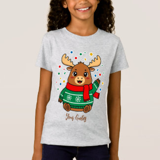 かわいいベビーヘラジカのハロー Tシャツ