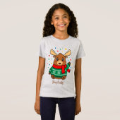 かわいいベビーヘラジカのハロー Tシャツ (正面フル)