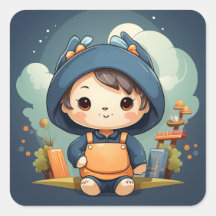 かわいいベビーベアのステッカー