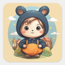 かわいいベビーベアのステッカー