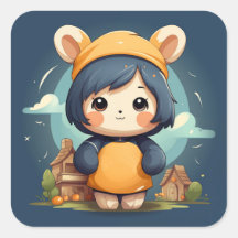 かわいいベビーベアのステッカー