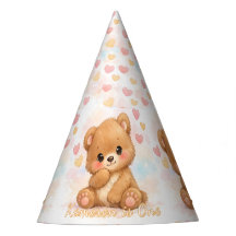 かわいいベビーベアの誕生日パステルパーティーハット