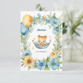 かわいいベビーベアイラストレーション誕生日招待状 招待状 (スタンド正面)