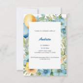 かわいいベビーベアイラストレーション誕生日招待状 招待状 (裏面)