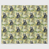 かわいいベビーベアニュートラルパーソナライズされた誕生日 ラッピングペーパー (フラット)