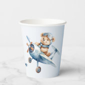 かわいいベビーベアパイロットブルーフライトビューティフル 紙コップ (裏面)