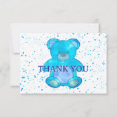 かわいいベビーベアーインブルーカスタムありがとう サンキューカード (正面)