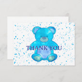 かわいいベビーベアーインブルーカスタムありがとう サンキューカード (正面/裏面)