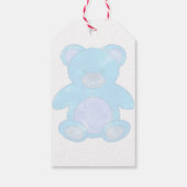 かわいいベビーベアーインブルーカスタム文字 ギフトタグ (裏面)