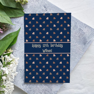 かわいいベビーベアーズパターンパーソナライズされた誕生日 カード