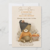 かわいいベビーベアーハロウィーン誕生日 招待状 (正面)