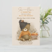 かわいいベビーベアーハロウィーン誕生日 招待状 (スタンド正面)