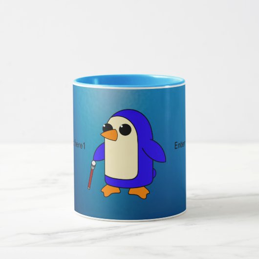かわいいベビーペンギンとケーンのカスタマイズ マグカップ (中央)