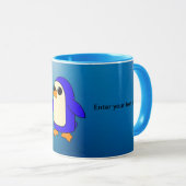 かわいいベビーペンギンとケーンのカスタマイズ マグカップ (正面右)