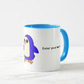 かわいいベビーペンギンとケーンのカスタマイズ マグカップ (正面右)