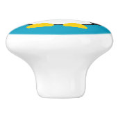 かわいいベビーペンギンと青いネクタイ セラミックノブ (側面)