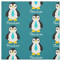 かわいいベビーペンギンと青いネクタイ