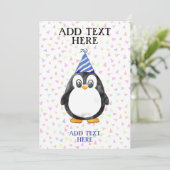 かわいいベビーペンギンの誕生日 招待状 (スタンド正面)