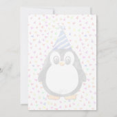 かわいいベビーペンギンの誕生日 招待状 (裏面)