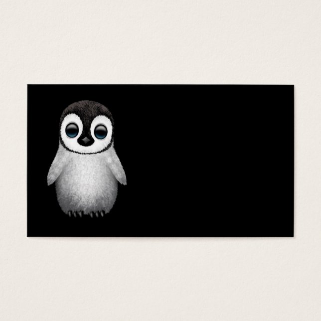 かわいいベビーペンギンオンブラック (正面)