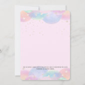 かわいいベビーペンギンピンクベビーシャワー 招待状 (裏面)