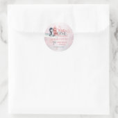 かわいいベビーペンギン冬ワンダーランド1歳の誕生日 ラウンドシール (バッグ)