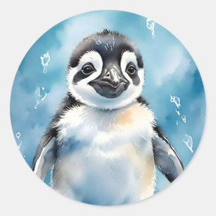 かわいいベビーペンギン動物 ラウンドシール