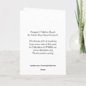 かわいいベビーペンギン恋人ビーチおもしろい誕生日カード カード (裏面)