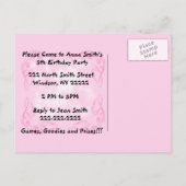 かわいいベビーペンギン誕生日招待状はがき インビテーションポストカード (裏面)