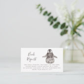 かわいいベビーペンギン赤ちゃんシャワー予約リクエスト エンクロージャーカード (スタンド正面)