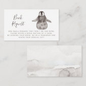 かわいいベビーペンギン赤ちゃんシャワー予約リクエスト エンクロージャーカード (正面/裏面)