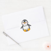 かわいいベビーペンギン「ありがとう」ステッカー ラウンドシール (封筒)