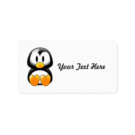 かわいいベビーペンギン – カスタマイズ可能 ラベル (正面)
