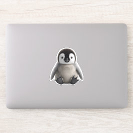 かわいいベビーペンギン 3D もふもふひな鳥 ダイカットステッカー シール
