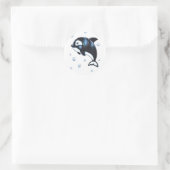 かわいいベビーホエールステッカー ラウンドシール (バッグ)