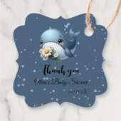 かわいいベビーホエールベビーシャワーメッセージカード フェイバータグ (裏面)