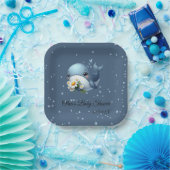 かわいいベビーホエールベビーシャワー紙プレート ペーパープレート (パーティー)