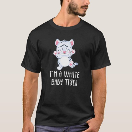 かわいいベビーホワイトタイガー Tシャツ (正面)