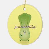 かわいいベビーボックチョイ漫画イラストレーション セラミックオーナメント (左)